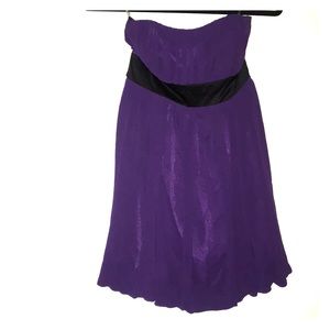 Purple strapless dress